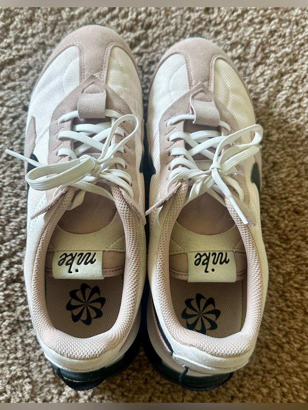 Nike Women’s Light Pink and White Low-Top Sneakers